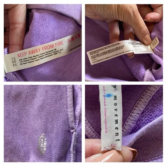 Free People Better Day Sweat top in light purple small - Picture 12 of 12